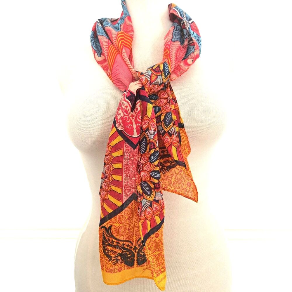 FORD Warriors In Pink Breast Cancer Pink Orange Scarf Small